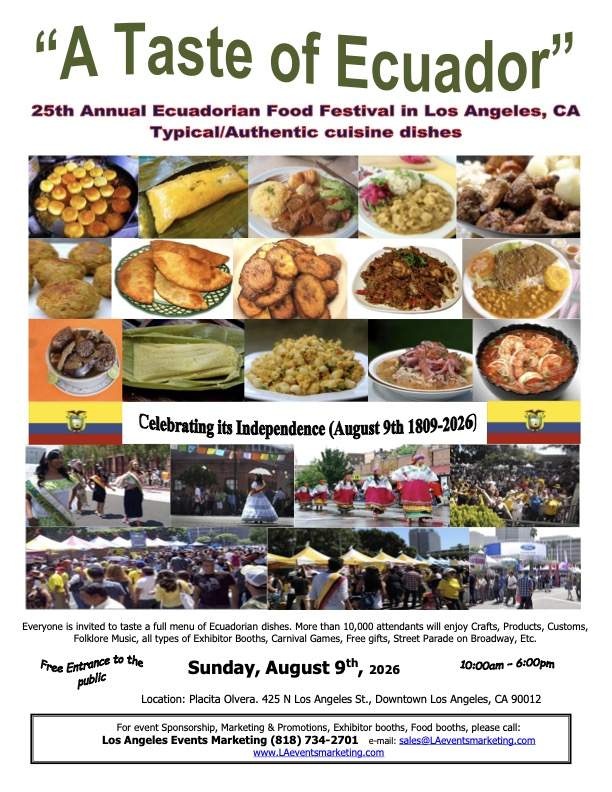 25th Annual A Taste of Ecuador Food Festival — Festival at Placita Olvera